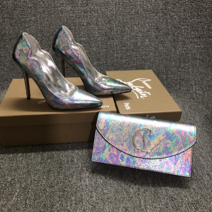 Top quality, real lether, women heel  shoes + cross shoulder bag set,  shoes size 35-43,heel 6/8/10/12cm, bag size 22x12x5.5cm, with box, B300-6