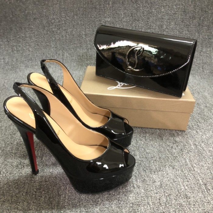 Top quality, real lether, women high heel sandals shoes + cross shoulder bag set,  shoes size 35-43,heel 14cm, bag size 22x12x5.5cm, with box, B300-3