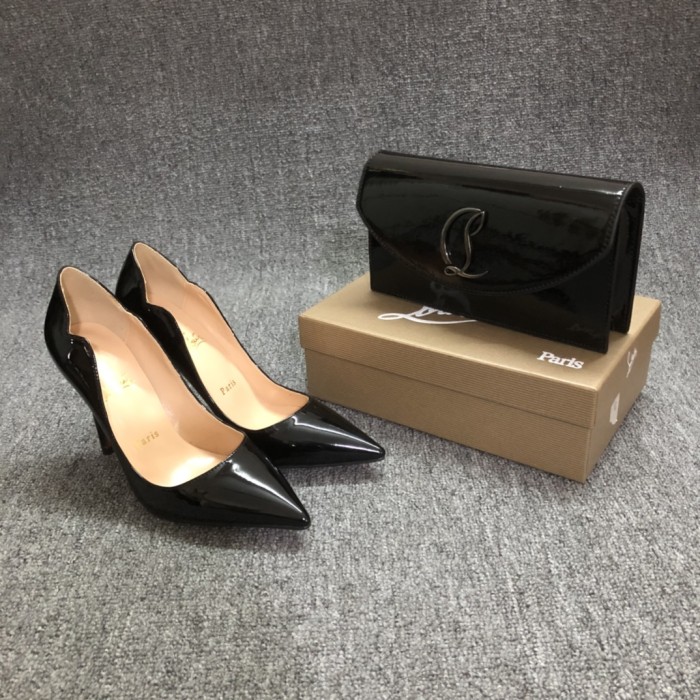 Top quality, real lether, women heel  shoes + cross shoulder bag set,  shoes size 35-43,heel 6/8/10/12cm, bag size 22x12x5.5cm, with box, B300-4