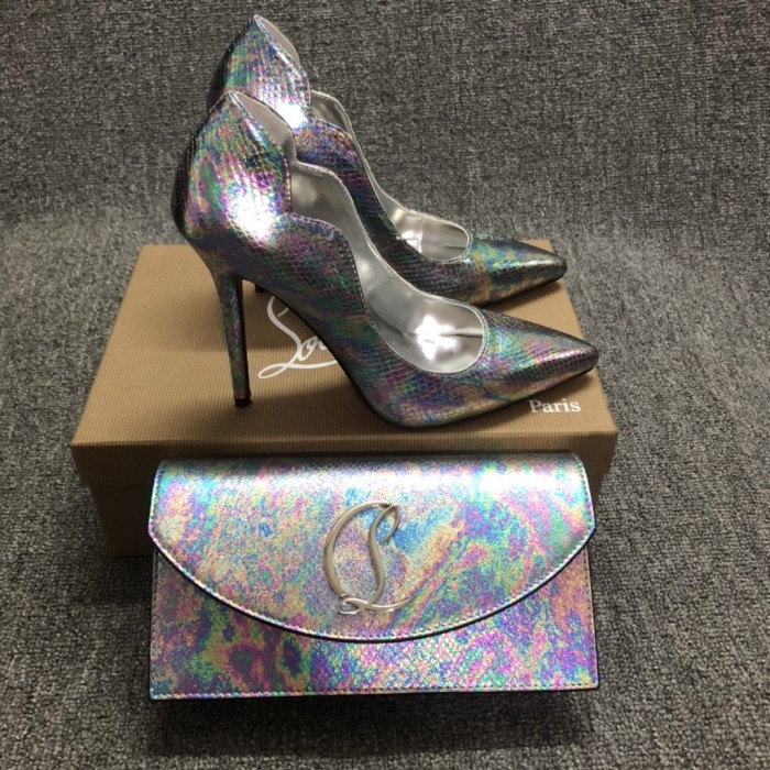 Top quality, real lether, women heel  shoes + cross shoulder bag set,  shoes size 35-43,heel 6/8/10/12cm, bag size 22x12x5.5cm, with box, B300-6
