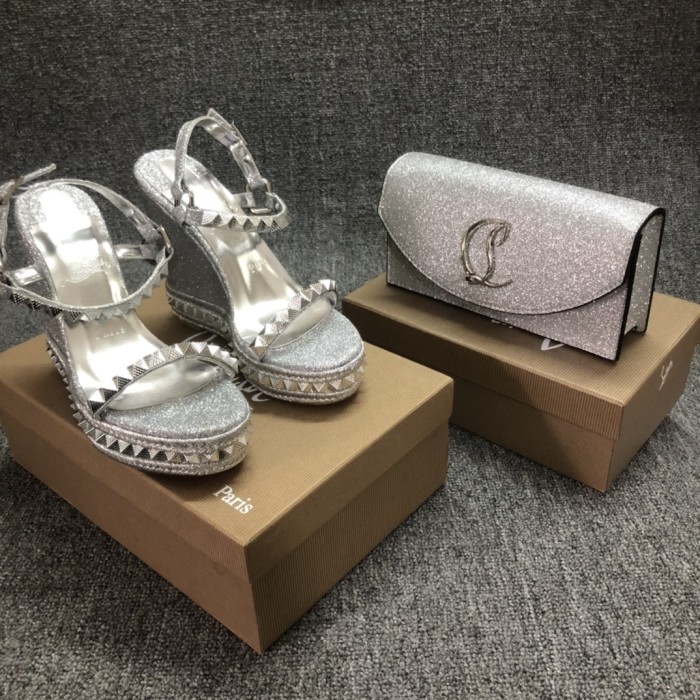 Top quality, real lether, women high heel sandals shoes + cross shoulder bag set,  shoes size 35-43,heel 14cm, bag size 22x12x5.5cm, with box, B300-9