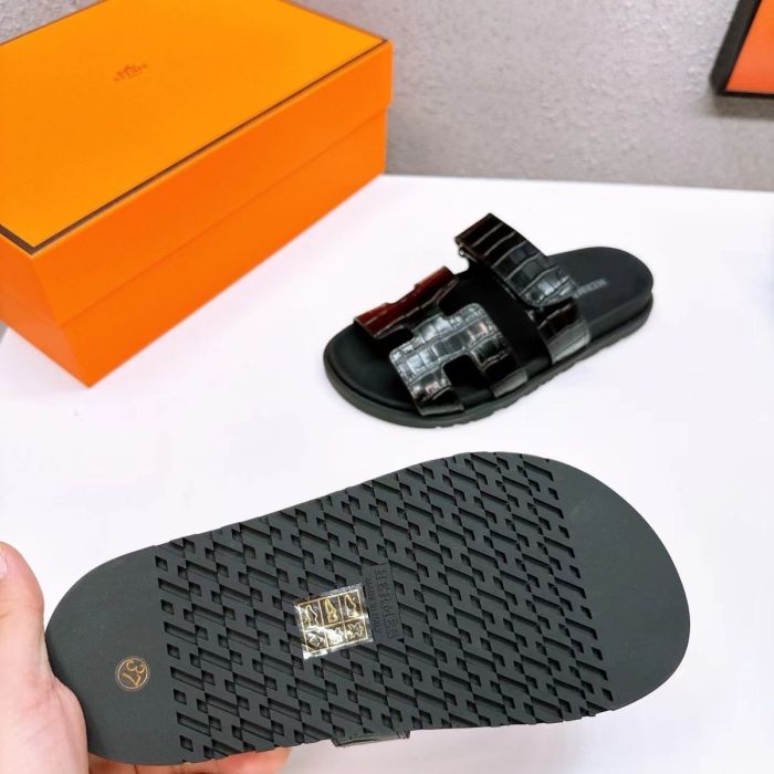 Women men leather slipper shoes, size 35-45, with box, SS80-495-496