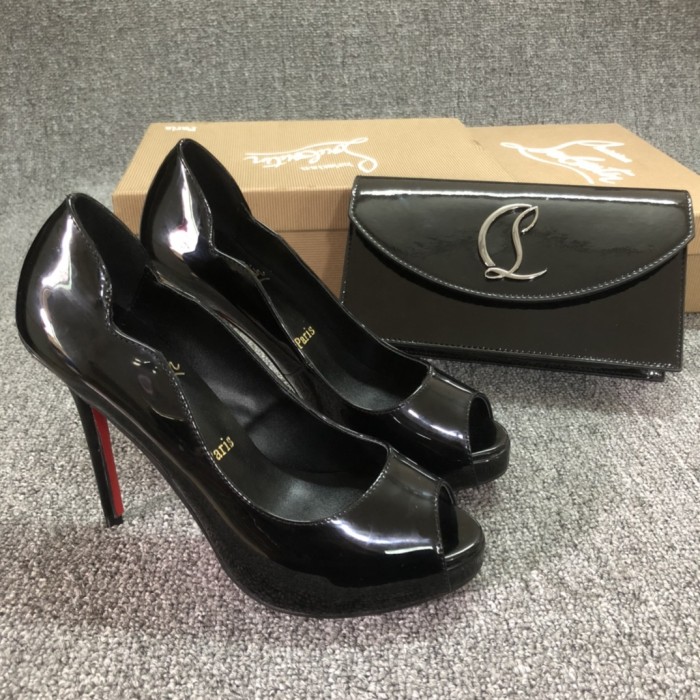 Top quality, real lether, women high heel sandals shoes + cross shoulder bag set,  shoes size 35-43,heel 12cm, bag size 22x12x5.5cm, with box, B300-8
