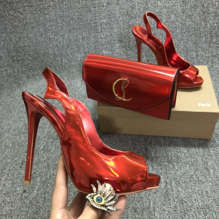 Top quality, real lether, women high heel sandals shoes + cross shoulder bag set,  shoes size 35-43,heel 12cm, bag size 22x12x5.5cm, with box, B300-1