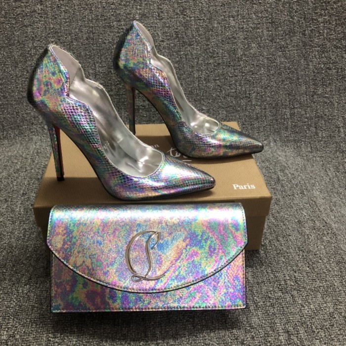 Top quality, real lether, women heel  shoes + cross shoulder bag set,  shoes size 35-43,heel 6/8/10/12cm, bag size 22x12x5.5cm, with box, B300-6