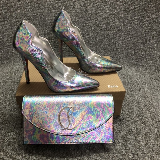 Top quality, real lether, women heel shoes + cross shoulder bag set, shoes size 35-43,heel 6/8/10/12cm, bag size 22x12x5.5cm, with box, B300-6