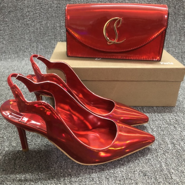 Top quality, real lether, women heel  shoes + cross shoulder bag set,  shoes size 35-43,heel 6/8/10/12cm, bag size 22x12x5.5cm, with box, B300-5