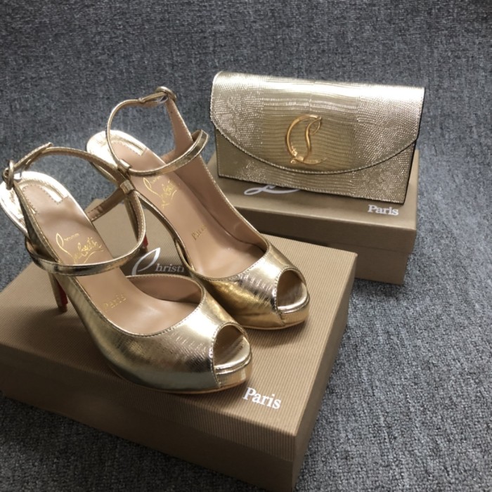 Top quality, real lether, women high heel sandals shoes + cross shoulder bag set,  shoes size 35-43,heel 12cm, bag size 22x12x5.5cm, with box, B300-7