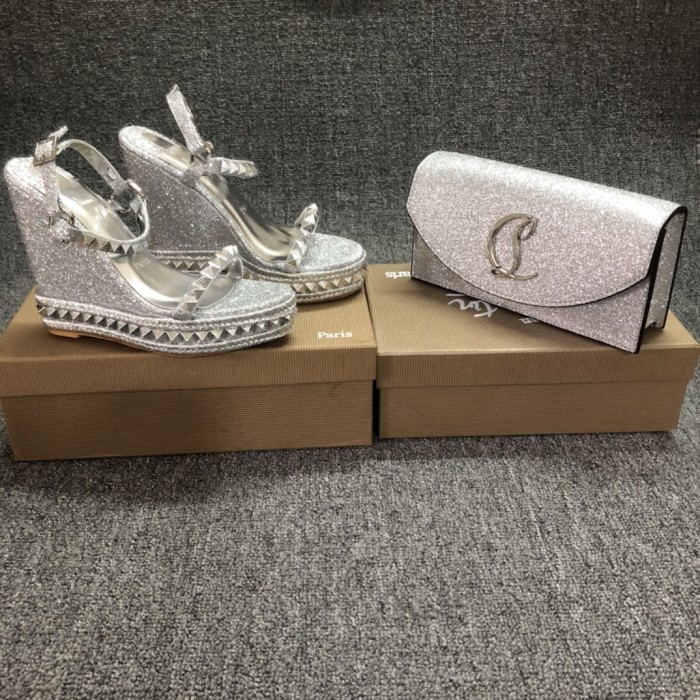 Top quality, real lether, women high heel sandals shoes + cross shoulder bag set,  shoes size 35-43,heel 14cm, bag size 22x12x5.5cm, with box, B300-9