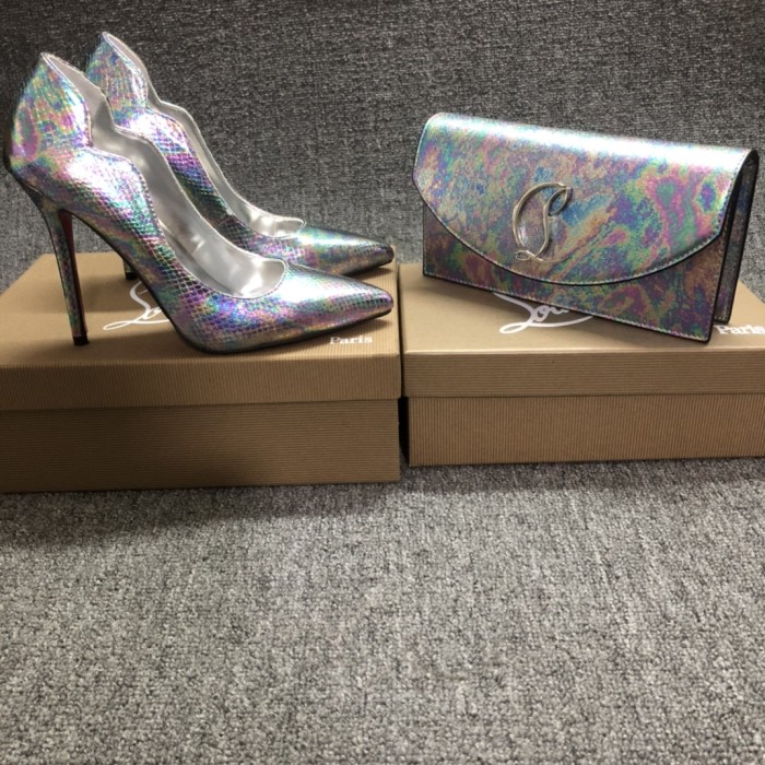 Top quality, real lether, women heel  shoes + cross shoulder bag set,  shoes size 35-43,heel 6/8/10/12cm, bag size 22x12x5.5cm, with box, B300-6