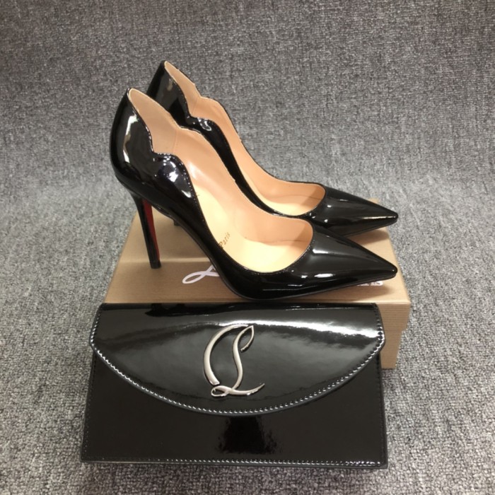 Top quality, real lether, women heel  shoes + cross shoulder bag set,  shoes size 35-43,heel 6/8/10/12cm, bag size 22x12x5.5cm, with box, B300-4
