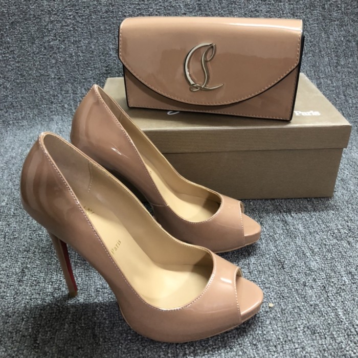 Top quality, real lether, women heel  shoes + cross shoulder bag set,  shoes size 35-43,heel 12cm, bag size 22x12x5.5cm, with box, B300-10