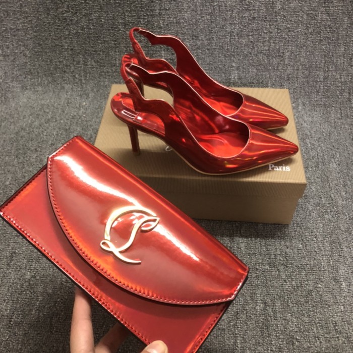 Top quality, real lether, women heel  shoes + cross shoulder bag set,  shoes size 35-43,heel 6/8/10/12cm, bag size 22x12x5.5cm, with box, B300-5