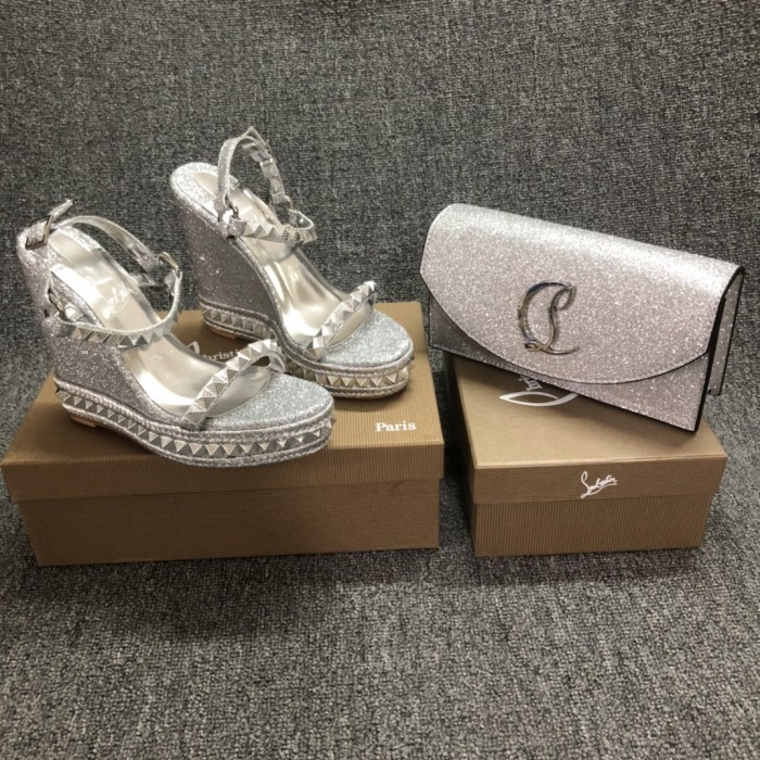 Top quality, real lether, women high heel sandals shoes + cross shoulder bag set,  shoes size 35-43,heel 14cm, bag size 22x12x5.5cm, with box, B300-9