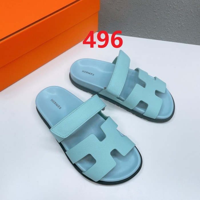 Women men leather slipper shoes, size 35-45, with box, SS80-495-496