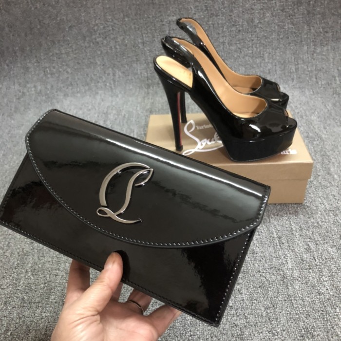 Top quality, real lether, women high heel sandals shoes + cross shoulder bag set,  shoes size 35-43,heel 14cm, bag size 22x12x5.5cm, with box, B300-3