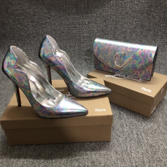 Top quality, real lether, women heel  shoes + cross shoulder bag set,  shoes size 35-43,heel 6/8/10/12cm, bag size 22x12x5.5cm, with box, B300-6
