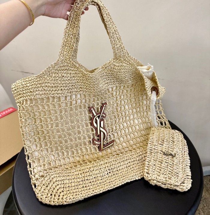 Straw raffia shopping bag mother  beach bag ,4A , size 45x38cm ,no box,  B88-1783