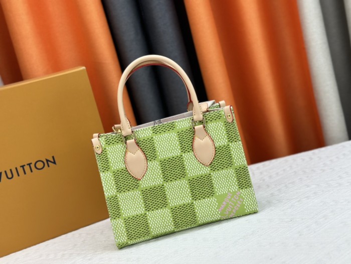 ON THE GO TOTE Canvas leather  bag ,5A,size 25X11X19cm, no box, B110-244-245