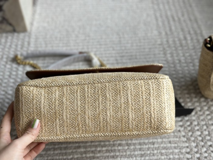 Straw raffia leather bag ,4A , size 26x18cm or 21x14cm ,no box,  B75-2980-2982