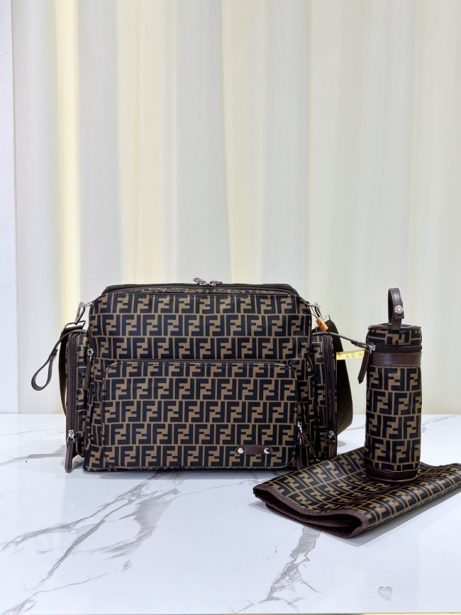 Canvas and split leather baby diaper bag + nursing bottle bag+ cushion, AAA, no box,diaper bag size 44x31x14cm,B98-56