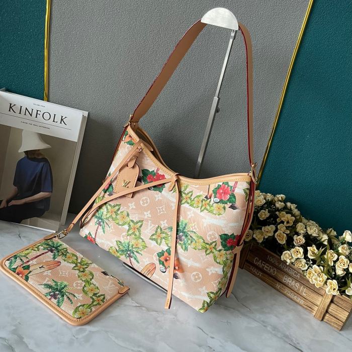 M46203  CarryAll  Canvas leather  bag ,5A,size 29x24x12cm, no box, B110-246