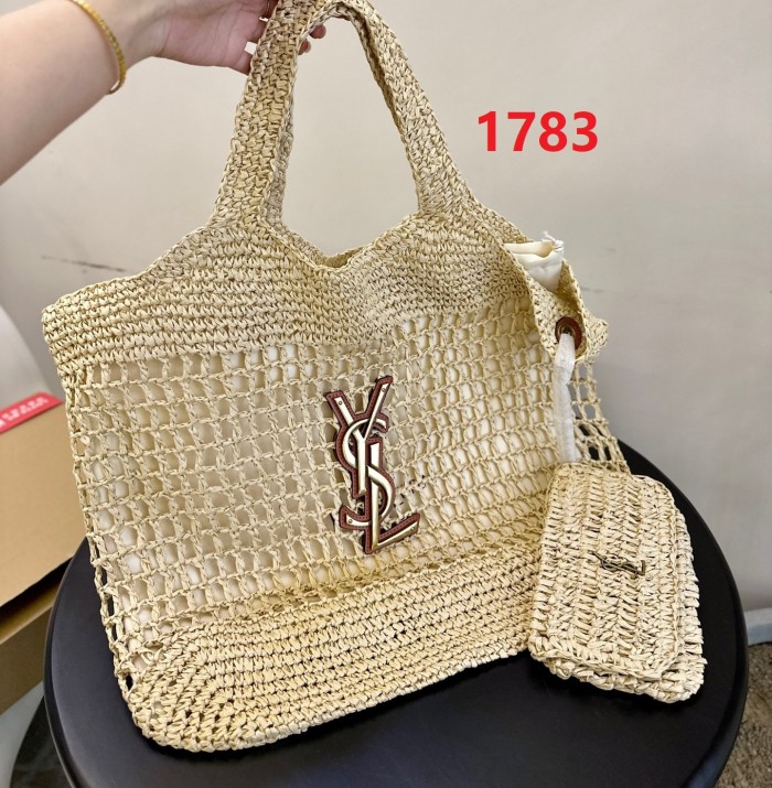 Straw raffia shopping bag mother  beach bag ,4A , size 45x38cm ,no box,  B88-1783
