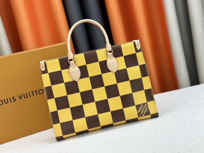 M46542 ON THE GO TOTE Canvas leather bag ,5A,size 34X26X13cm, no box, B1130-69