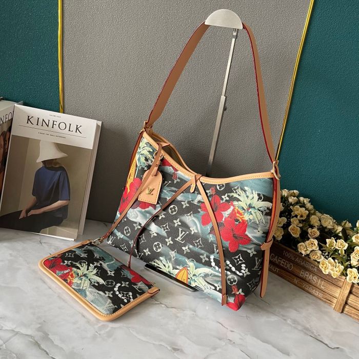 M46203  CarryAll  Canvas leather  bag ,5A,size 29x24x12cm, no box, B110-248