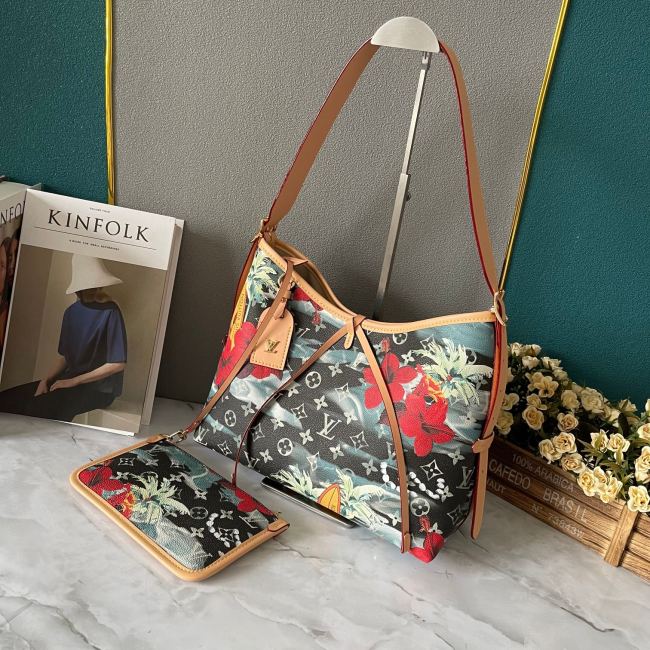 M46203 CarryAll Canvas leather bag ,5A,size 29x24x12cm, no box, B110-248