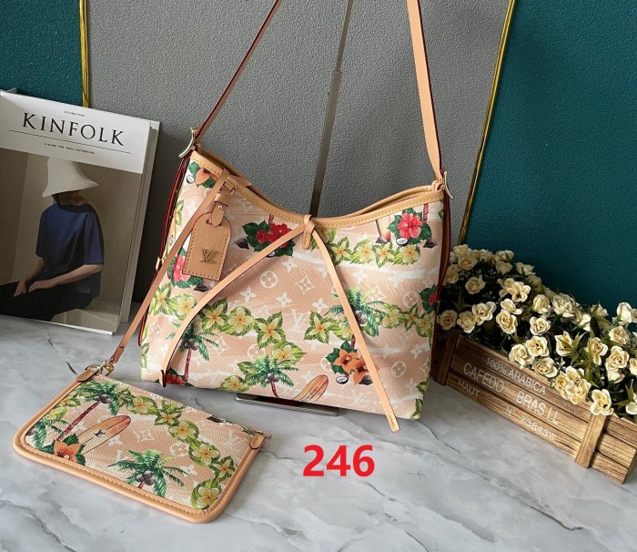 M46203  CarryAll  Canvas leather  bag ,5A,size 29x24x12cm, no box, B110-246