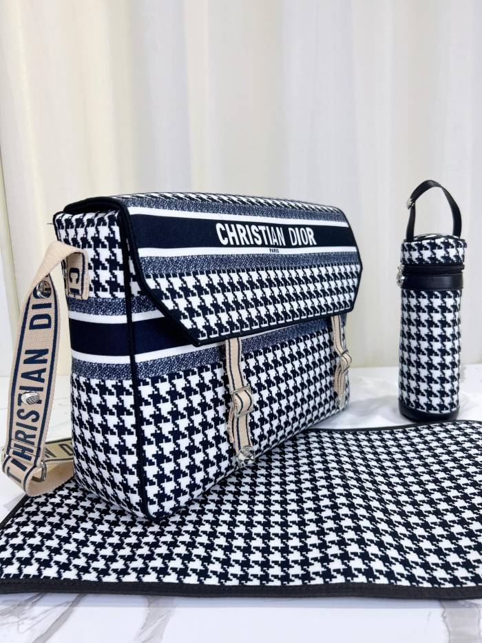 Canvas and split leather baby diaper bag + nursing bottle bag+ cushion, AAA, no box,diaper bag size  38x29x11cm,B98-57
