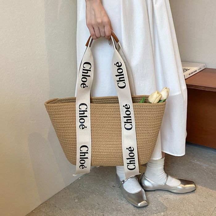 Straw canvas bag , budget, no box, size 44X28cm or 40X25cm , B20-256