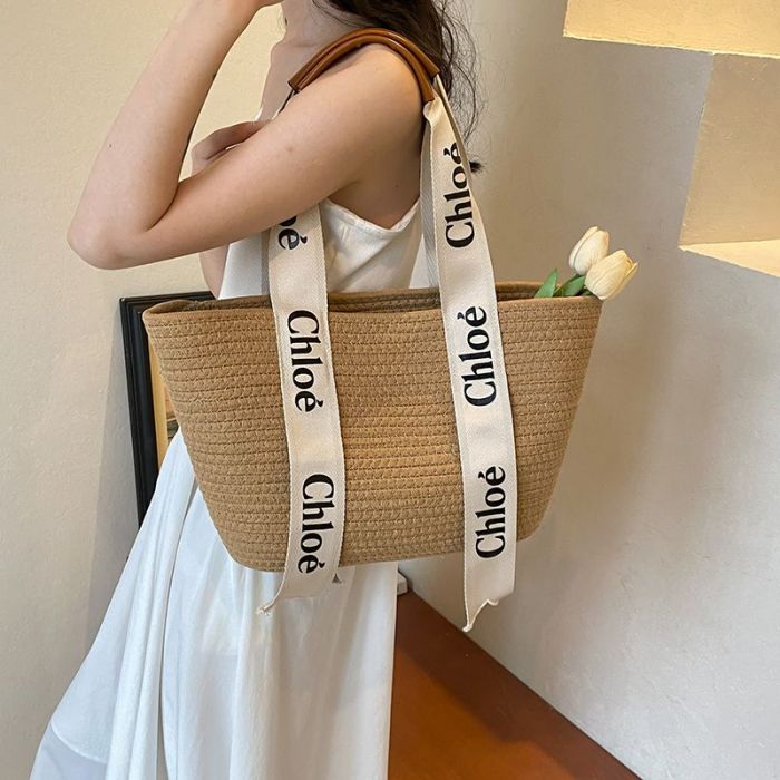 Straw canvas bag , budget, no box, size 44X28cm or 40X25cm , B20-256