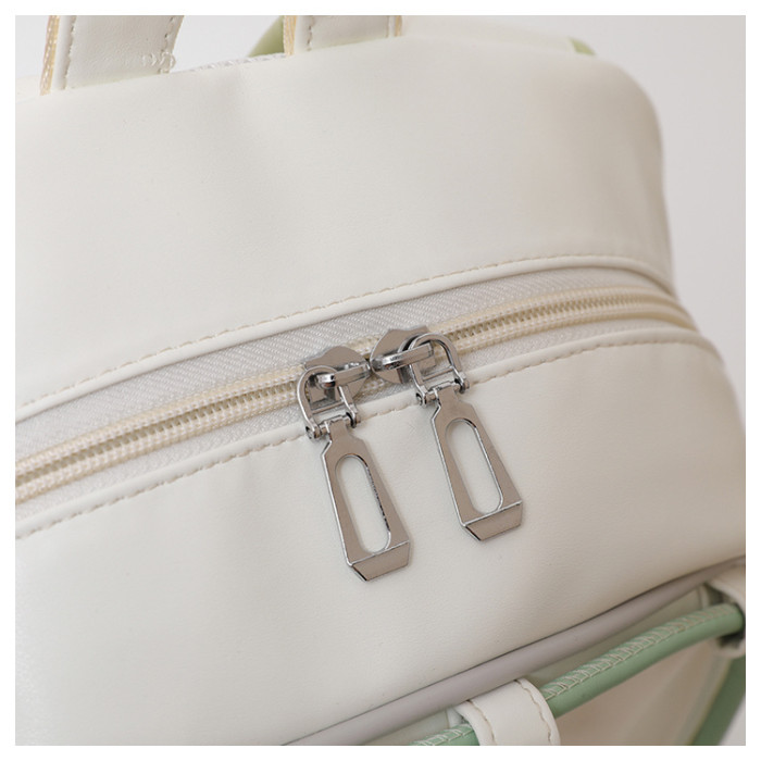 Canvas PU  backpack school bag ,  no box, size 42x30x14cm , B25-258-260