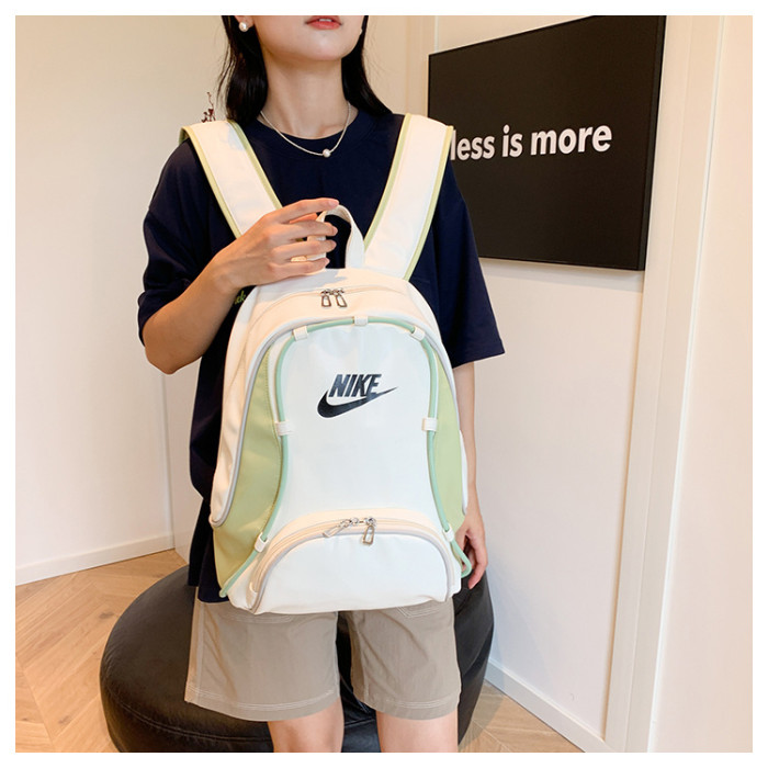 Canvas PU  backpack school bag ,  no box, size 42x30x14cm , B25-258-260