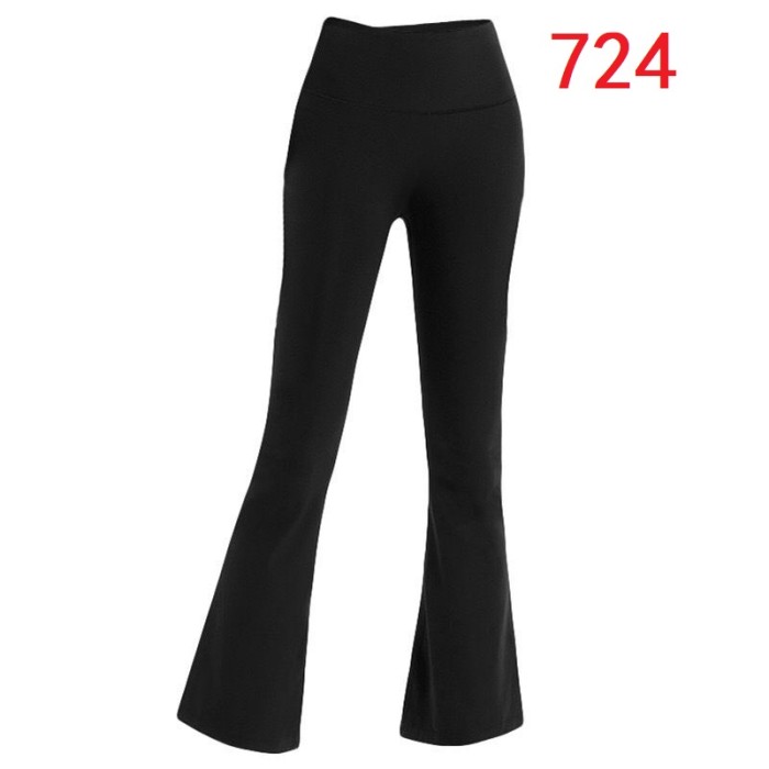 Flare pants Yoga stretch high-waisted hip lift exercise tight hem loose pants，CL30-717-724