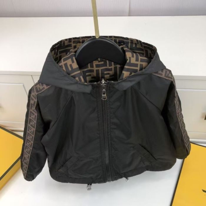 Reversible hooded hardshell jacket for kids clothes , size:90-160, CL30-2