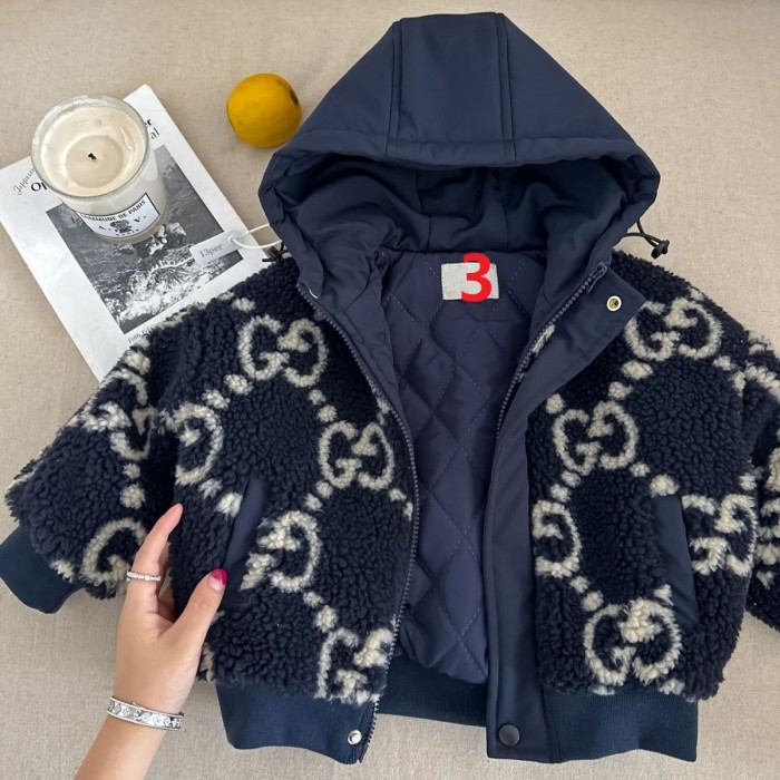 Hooded Cotton-padded clothes jacket for kids , size:90-140, CL30-3