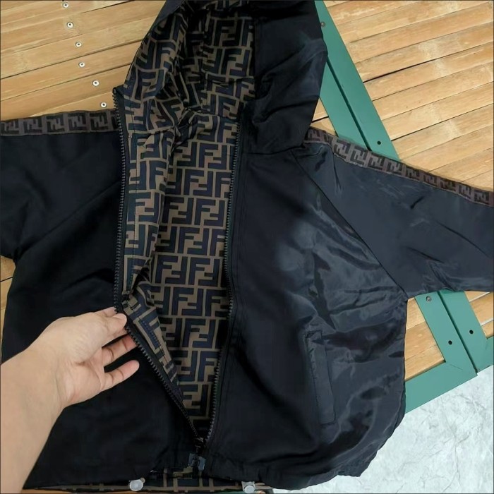 Reversible hooded hardshell jacket for kids clothes , size:90-160, CL30-2
