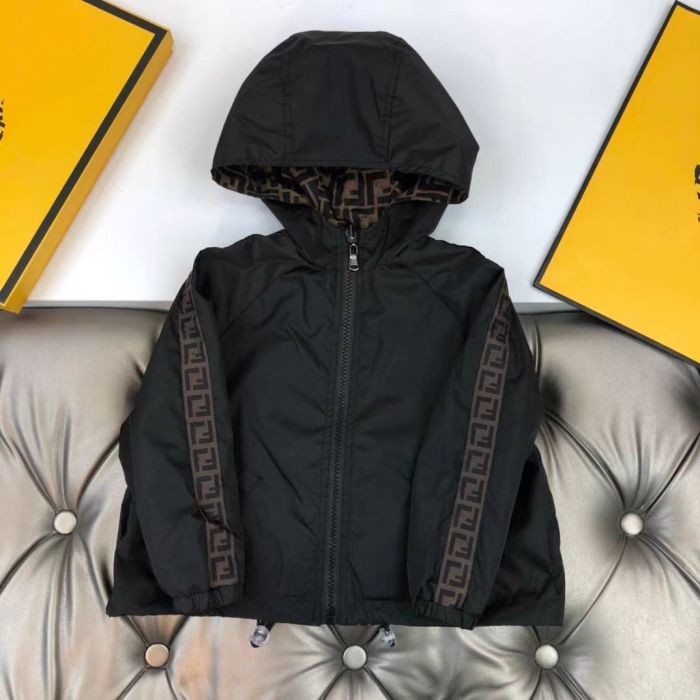 Reversible hooded hardshell jacket for kids clothes , size:90-160, CL30-2