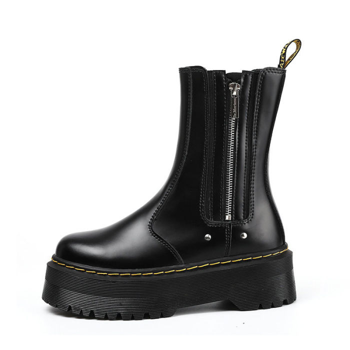 Women's platform boots, split leather, size 34-41, standard size，with box,SS80-580