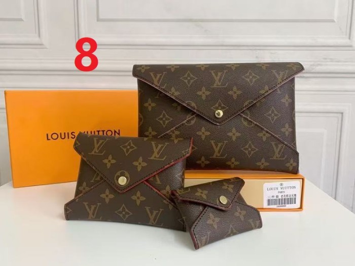 Leather bag ,5A ,size 23x16.5x0.3cm and 15.5x11.5x0.3cm and 10x7x0.3cm,no box,  B75-8
