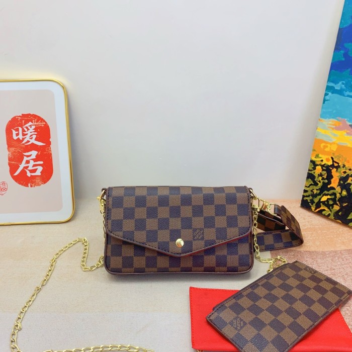 Split leather bag a set,3A ,size: 44x29x17cm /21x13cm/20X11cm,no box,  B75-101