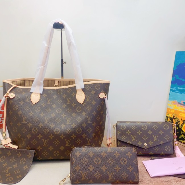 Split leather bag a set,3A ,size: 44x29x17cm /21x13cm/20X11cm,no box, B75-102