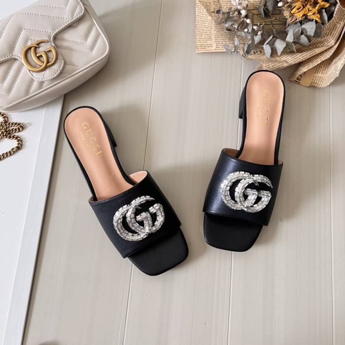 Women heel slipper shoes,  heel 3cm/7cm,size 34-42, SS50-97-107
