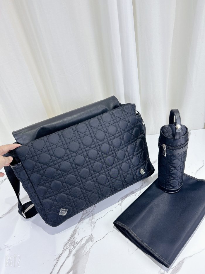 Canvas and split leather baby diaper bag + nursing bottle bag+ cushion, AAA, no box,diaper bag size  40x26x14cm,B98-60
