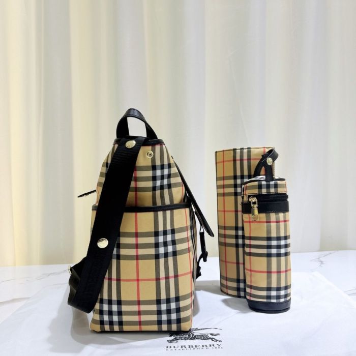 Canvas and split leather baby diaper bag + nursing bottle bag+ cushion, AAA, no box,diaper bag size  40x26x14cm,B98-63