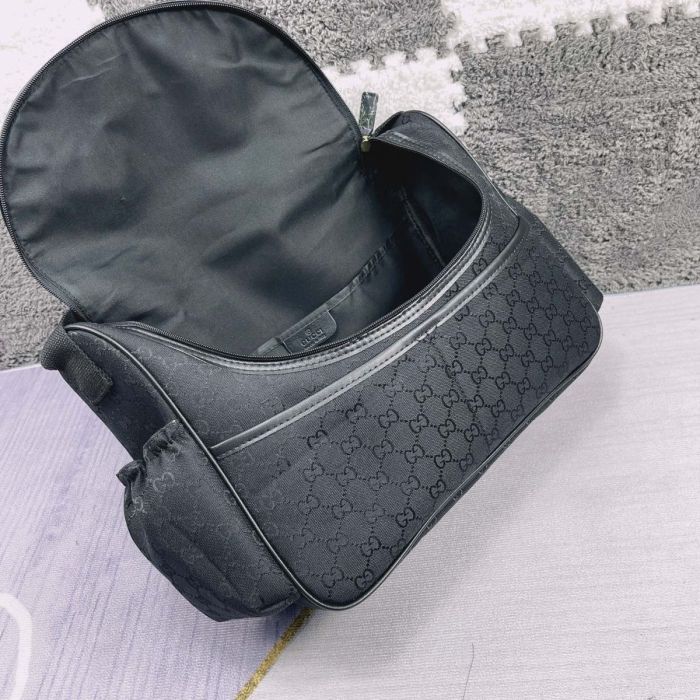 Canvas and split leather baby diaper bag + nursing bottle bag+ cushion, AAA, no box,diaper bag size  40x26x14cm,B98-78-81