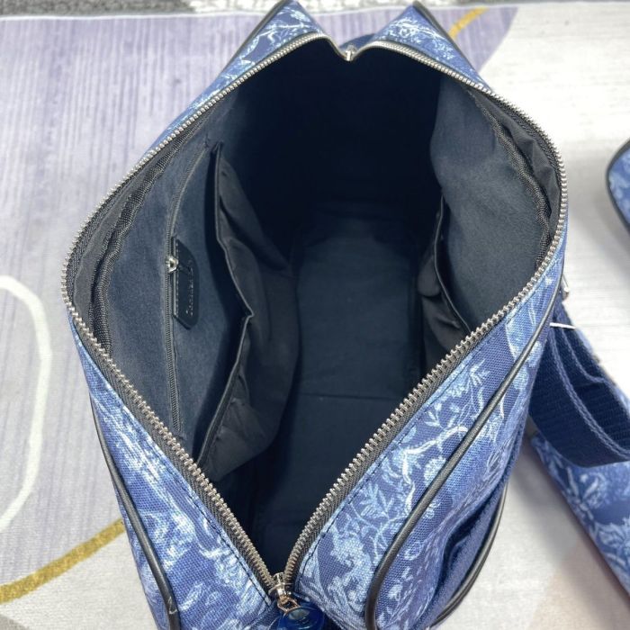 Canvas and split leather baby diaper bag + nursing bottle bag+ cushion, AAA, no box,diaper bag size  40x26x14cm,B98-76